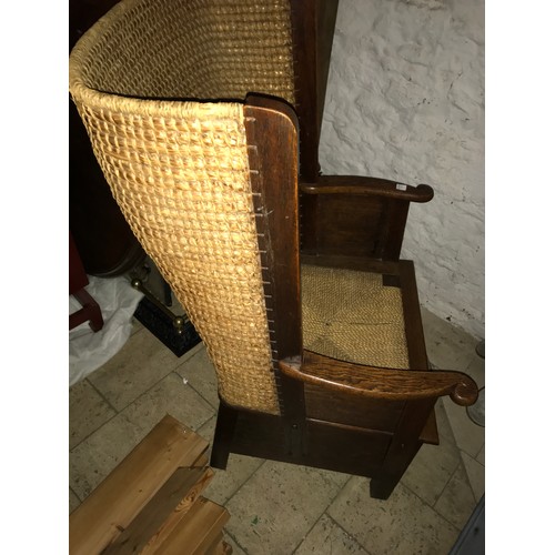 1500 - A 19thC Orkney chair. 107 h x 58cms w. Height to seat 41cms h.