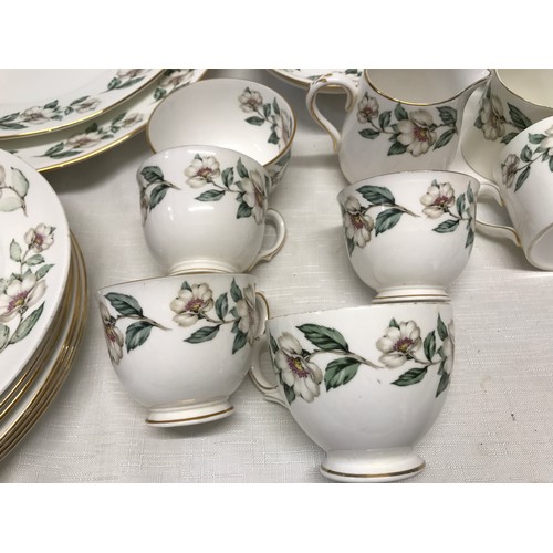 5 - A part set of Crown Staffordshire floral patterned dinner and tea ware to include 2  meat plates 40c... 