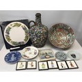 A selection of pottery to include Royal Worcester Vine Harvest cake plate 28.5cms with cake knife, D... 