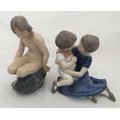 Two Danish figurines. One Royal Copenhagen nude female 4027 14cms h and a B&G girl with small child ... 