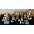 Ceramics including 19th & 20thC houses etc, Wedgwood lidded pot, ceramic dog and onyx bookends,  min... 