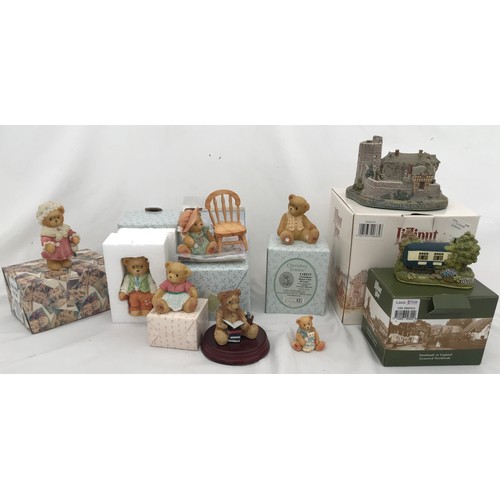 66 - A collection of Lilliput Lane and Cherished Teddies to include Lilliput Lane The Sidings and Stokesa... 