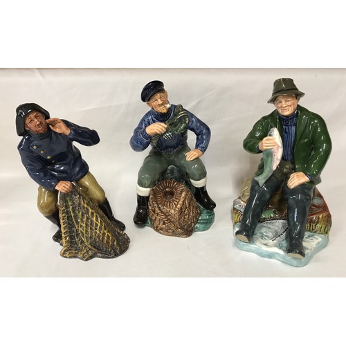 78 - Three Royal Doulton figurines comprising: Sea Harvest HN2257 18.5cms, The Lobster Man HN2317 19cms a... 