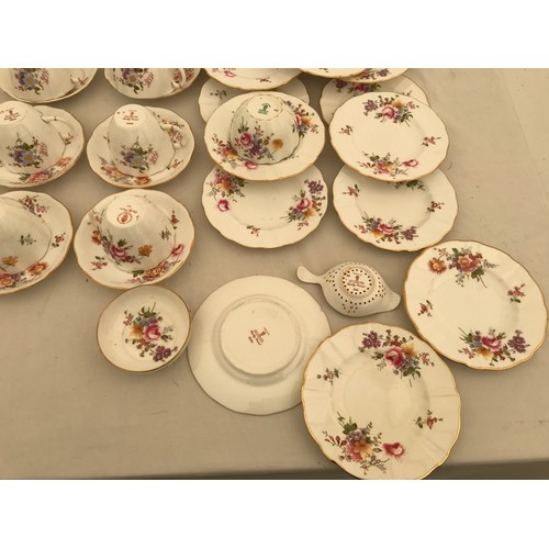 85 - A Royal Crown Derby 34 piece part tea service, Derby Posies comprising: 6 cups 7cms h, 10 saucers, 1... 