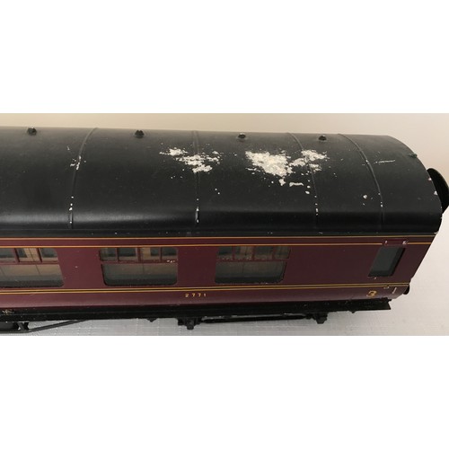 681 - An exley 0 gauge scale model tinplate Corridor Coach LMS 2771.