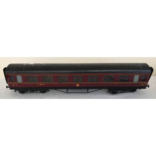 681 - An exley 0 gauge scale model tinplate Corridor Coach LMS 2771.