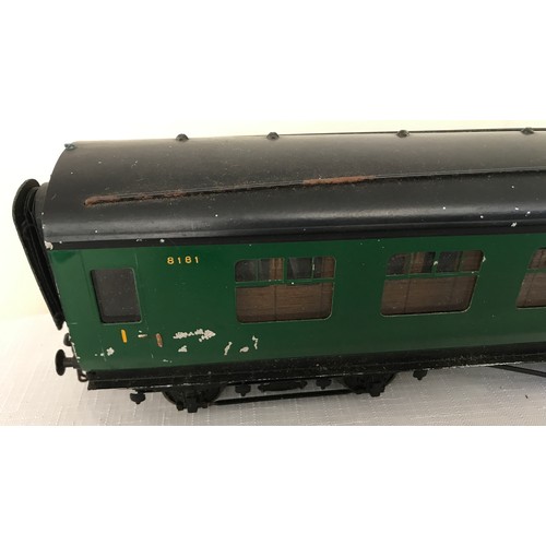 683 - An Exley 0 gauge scale model tinplate Corridor Coach Southern 8181 with green livery.