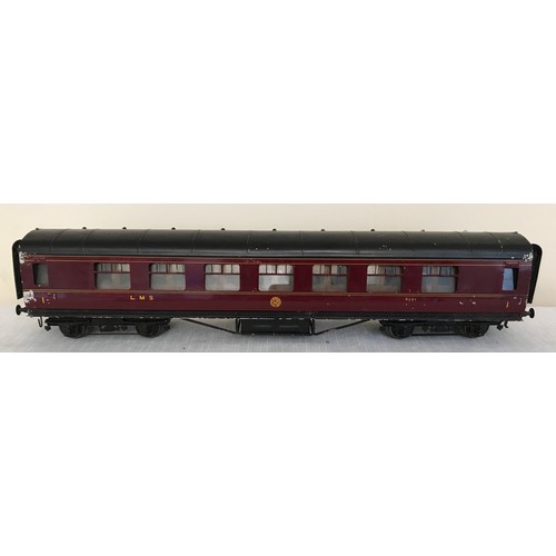 684 - An Exley 0 gauge scale model Corridor Passenger Coach LMs 8221.