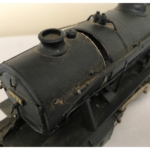 688 - An 0 gauge scale model BR tinplate Locomotive Engine 90178 and Tender together with 2 plastic model ... 