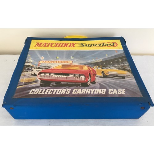 690 - A Matchbox Superfast Collectors Carrying Case and contents. Includes 44 assorted matchbox vehicles.