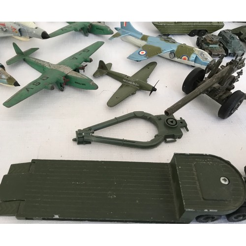 692 - A collection of Diecast military models , Dinky, Corgi Crescent, Britains assorted, 6 Dinky aircraft... 