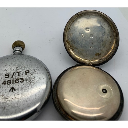 719 - Two pocket watches including on military Damas and a military stopwatch,.