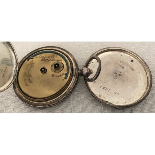 725 - A silver pocket watch 