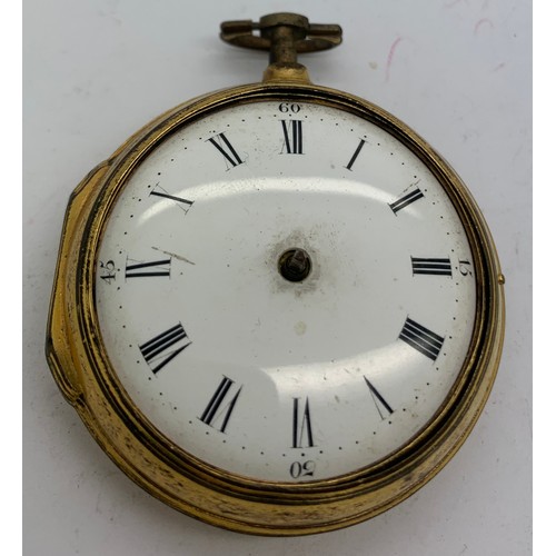 728 - A pair case gilt pocket watch by Mann and Wall Coventry No 6978 with fusee movement.