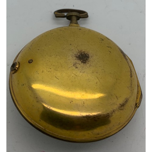 728 - A pair case gilt pocket watch by Mann and Wall Coventry No 6978 with fusee movement.