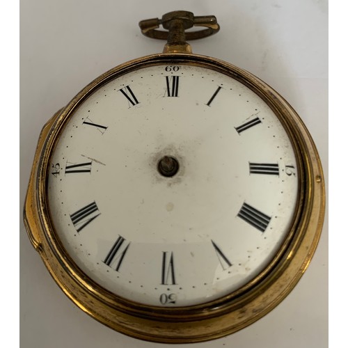 728 - A pair case gilt pocket watch by Mann and Wall Coventry No 6978 with fusee movement.