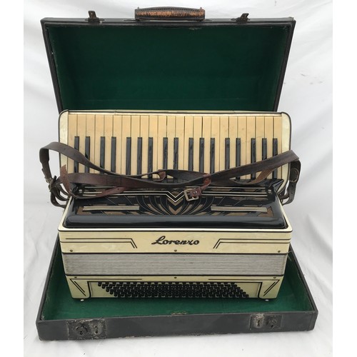 742 - A Lorezo piano accordion model 241 No. 1060. Made in Italy.