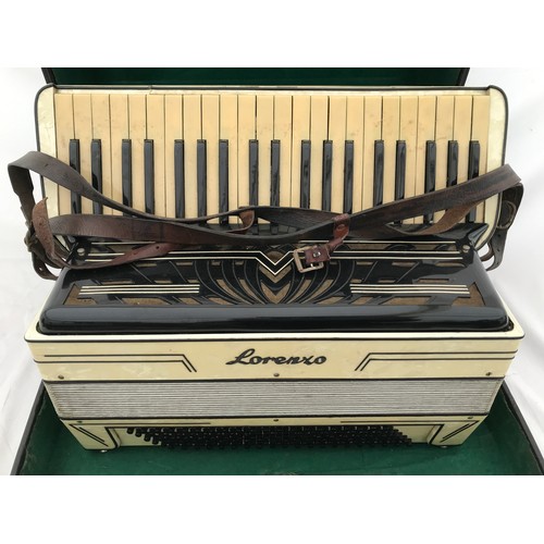 742 - A Lorezo piano accordion model 241 No. 1060. Made in Italy.