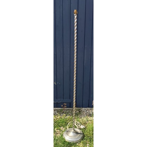 754 - A 1930's chrome barley twist standard lamp. Approx. 158cms h x 28cms w at base.