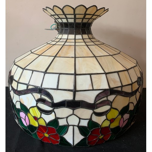 758 - A Tiffany style lampshade 38cms x 43cms d at base.