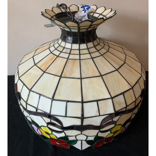 758 - A Tiffany style lampshade 38cms x 43cms d at base.