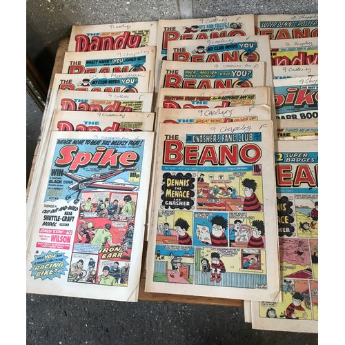 763 - A collection of Beano and Dandy comics C1981-84 including one Spike Comic and one Daily Mail Cartoon... 