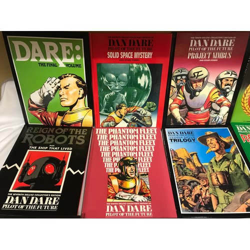 766 - Dan Dare hardback books collection of 12. Hawk Books 1993 compiled by Mike Higgs. Book size 36 h x 2... 