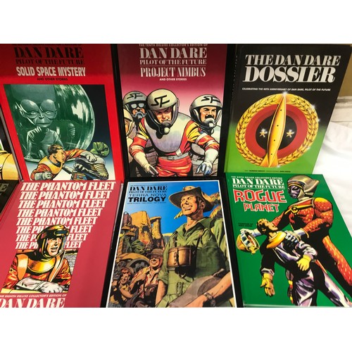 766 - Dan Dare hardback books collection of 12. Hawk Books 1993 compiled by Mike Higgs. Book size 36 h x 2... 