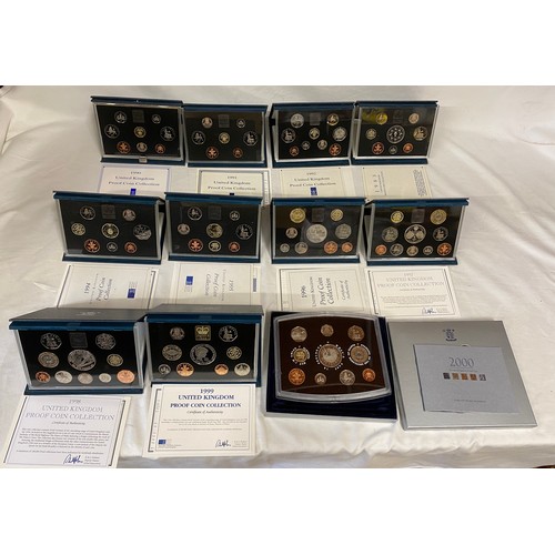 791 - United Kingdom Proof Collection years 1990-2000. (11)