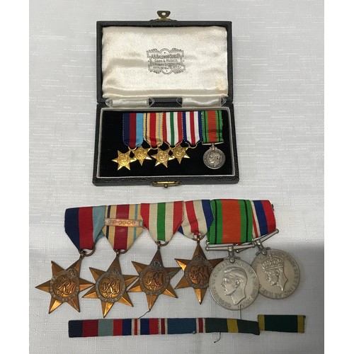 854 - A group of WWII medals comprising Campaign, Defence, 39-45 Star, Africa Star with 8th Army bar, Ital... 