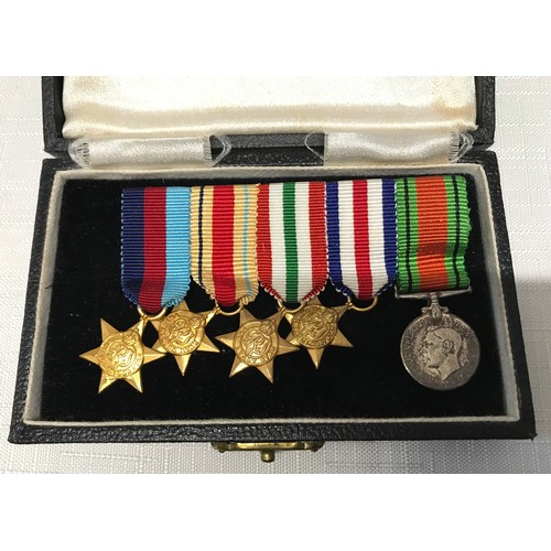 854 - A group of WWII medals comprising Campaign, Defence, 39-45 Star, Africa Star with 8th Army bar, Ital... 