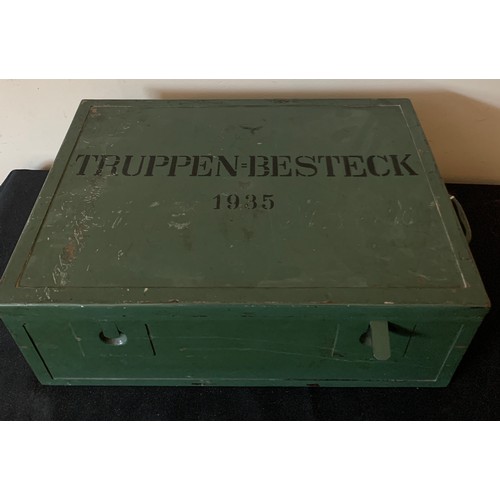 900 - A German field surgeons metal kit box  