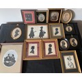 Fourteen silhouettes of members of the Dyer family, photographs and drawings to include C. R. Longst... 
