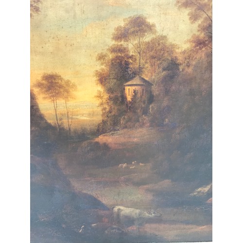 1278 - JOHN DYER (1699-1757) an oil on cradled canvas of an Italianate landscape 74 x 61cms. Illustrated in... 