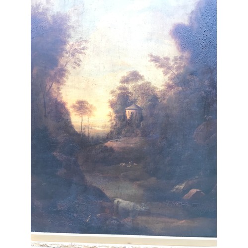 1278 - JOHN DYER (1699-1757) an oil on cradled canvas of an Italianate landscape 74 x 61cms. Illustrated in... 