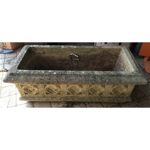 1572 - A reconstituted limestone rectangular planter from the Country Shop Cotswold Range. 66cms w x 34cms ... 