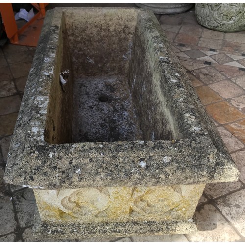 1572 - A reconstituted limestone rectangular planter from the Country Shop Cotswold Range. 66cms w x 34cms ... 