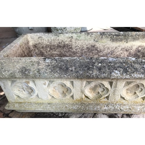 1572 - A reconstituted limestone rectangular planter from the Country Shop Cotswold Range. 66cms w x 34cms ... 