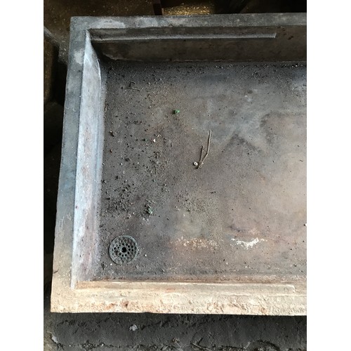 1576 - A large cast iron sink. 190 l x 67 w x 16cms h.