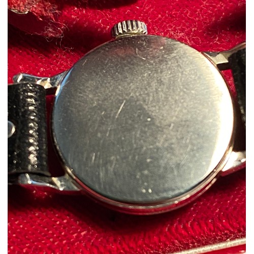 716 - A lady's stainless steel 1960's Omega wristwatch, movement number 19298582.