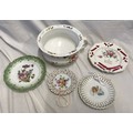 A collection of four ribbon plates to include a present from Warblethorpe 22.5cm w, one with a flora... 