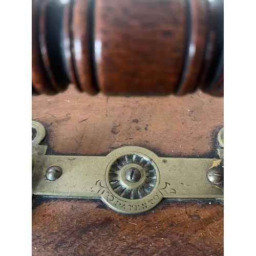 587 - A 19thc mahogany coal box with liner and brass fittings.