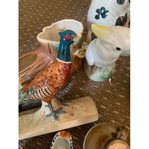 71 - A miscellany of mainly ceramics  to include Beswick pheasant a/f, dressing table set, Sylvac vase, W... 