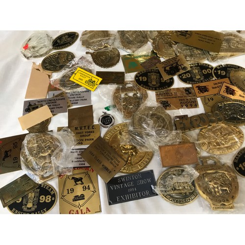 578 - A large collection of Steam and Engine Rally Show plaques from Lincolnshire and Yorkshire area shows... 