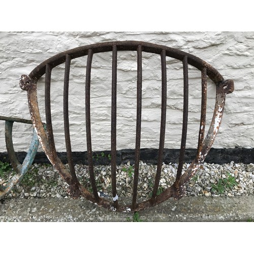 825 - Vintage metal hay racks, largest 96cms x 60cms.