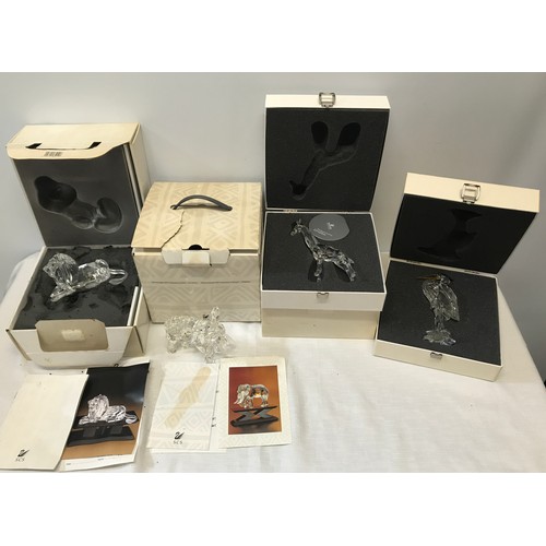 99 - Swarovski, Africa Inspirations, annual editions, Lion 1995, The Elephant 1993 and Silver Crystal Gir... 