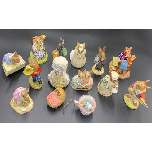 67 - Royal Albert and Royal Doulton figures to include Bride and Groom, Bunnykins, New Baby Bunnykins etc... 