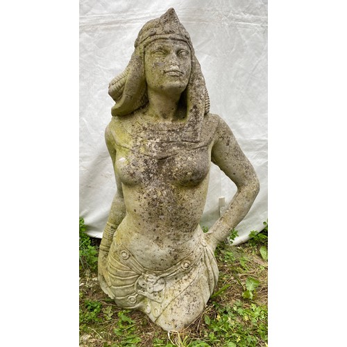 816 - A concrete Cleopatra garden statue. 85cms h.