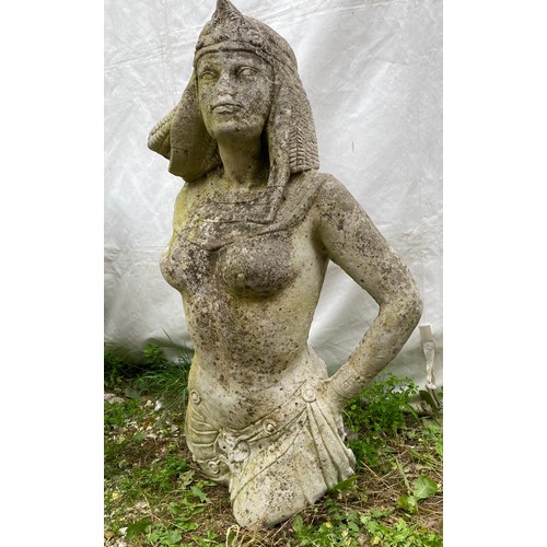 816 - A concrete Cleopatra garden statue. 85cms h.