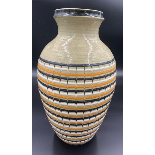 64 - A 1970's Hornsea Pottery vase 31.5cms h designed by John Clappison with impressed and printed mark.